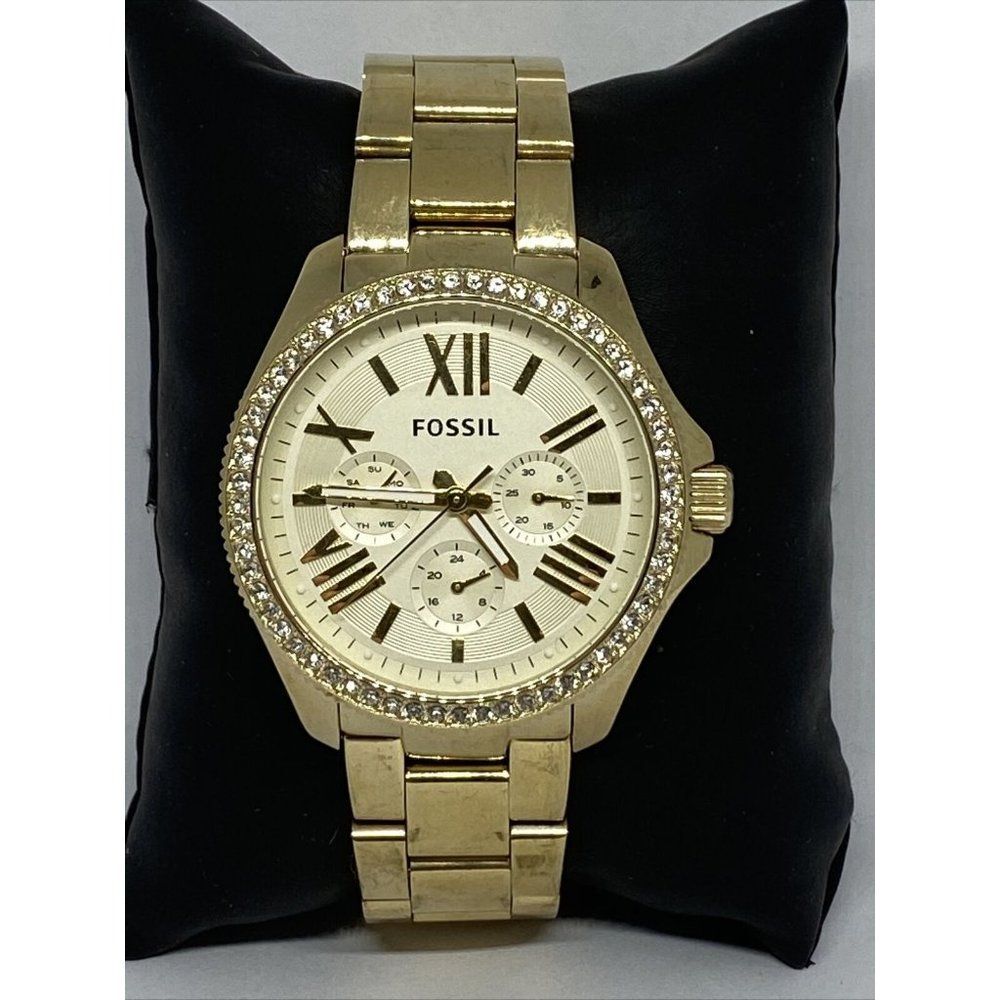 Fossil AM4482 Women Stainless Steel Gold Analog Di
